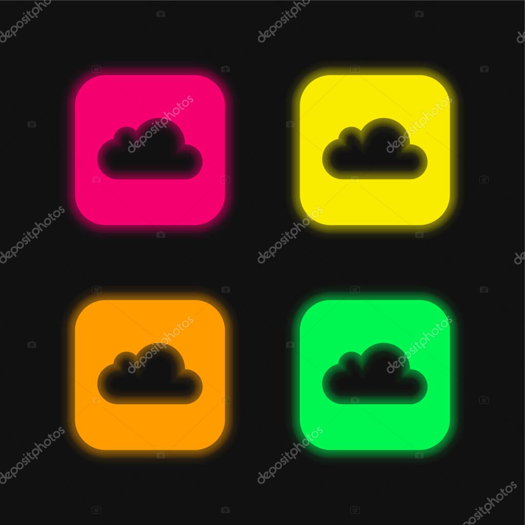 Apple four color glowing neon vector icon