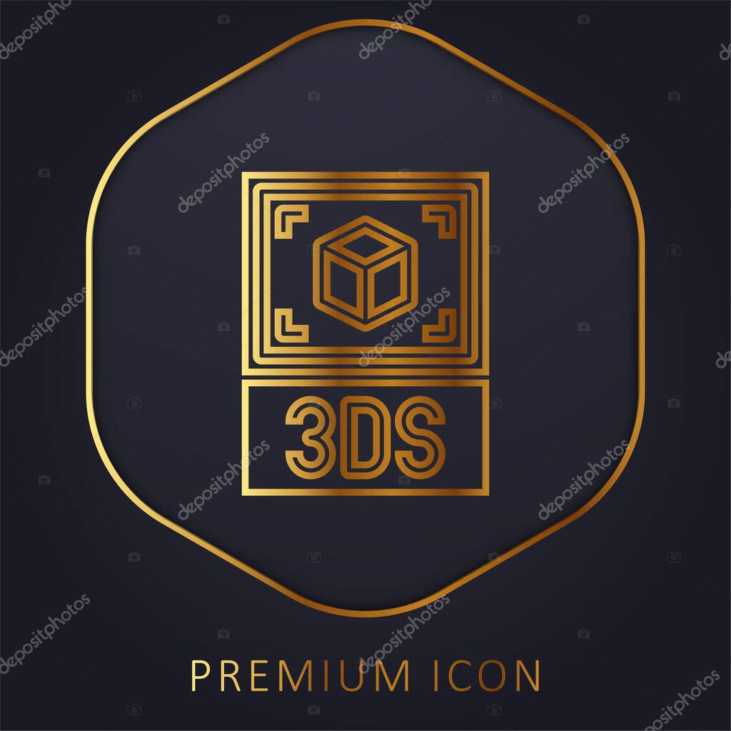 3ds golden line premium logo or icon