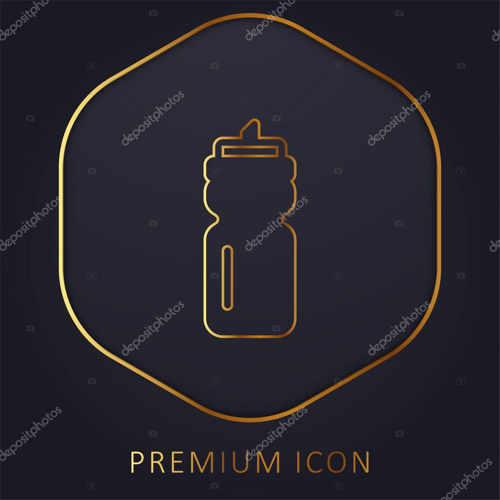 Bottle golden line premium logo or icon