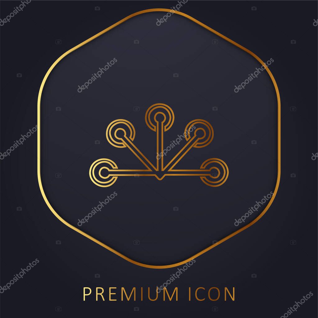 Antenna golden line premium logo or icon