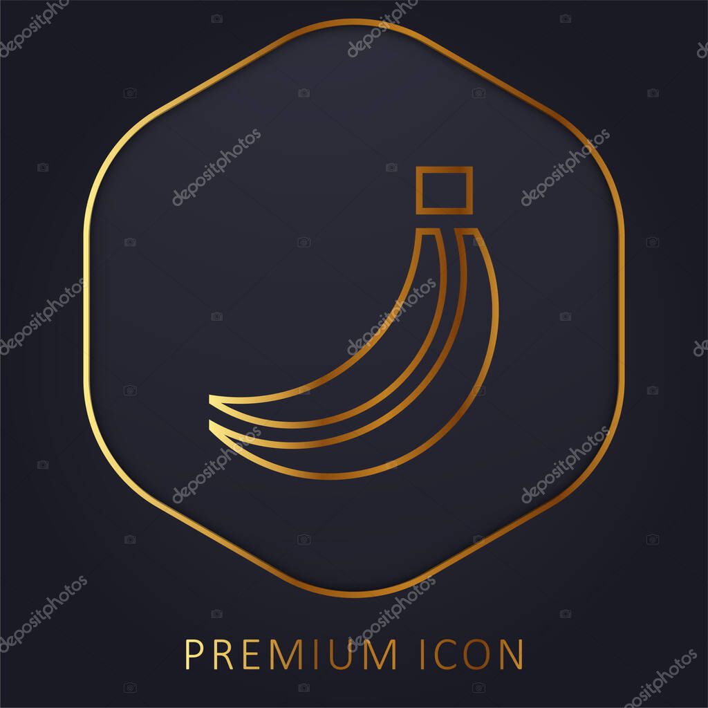 Banana golden line premium logo or icon