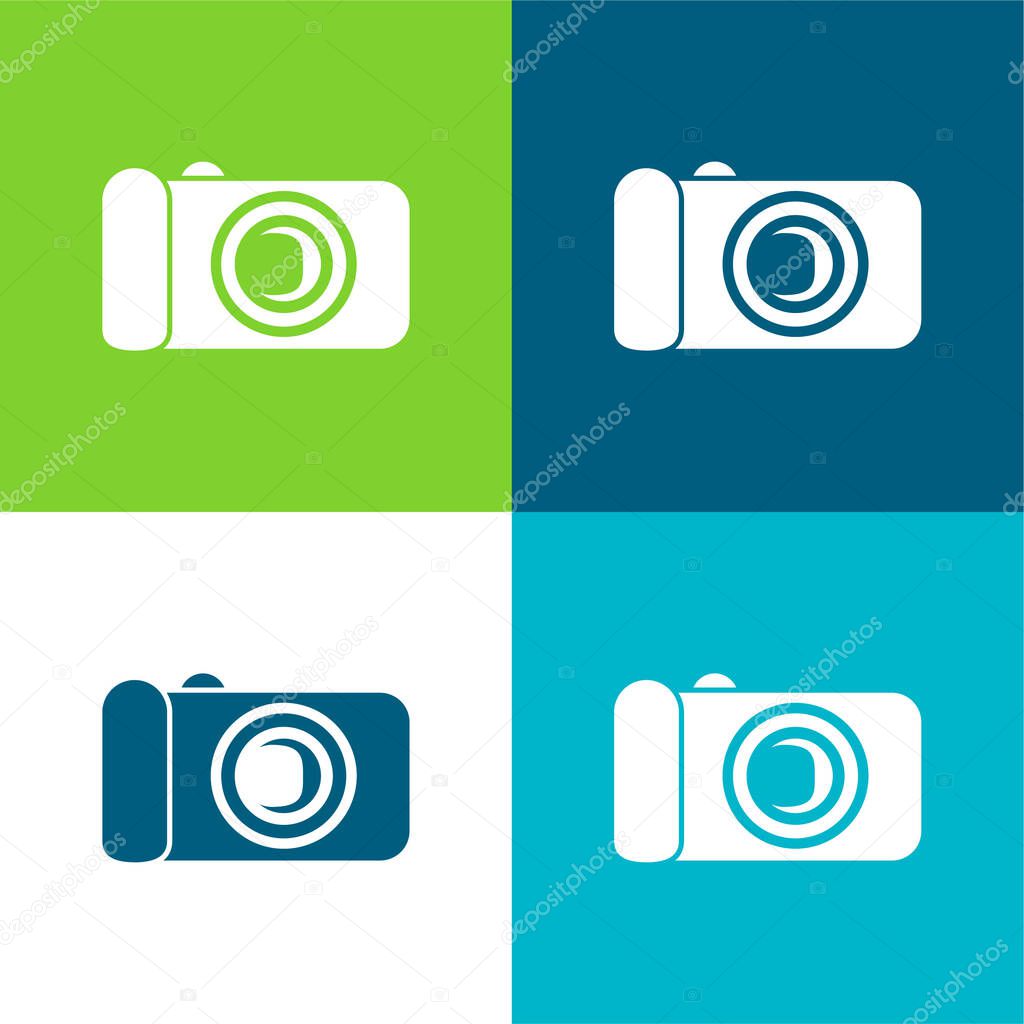 Black Digital Camera Flat four color minimal icon set