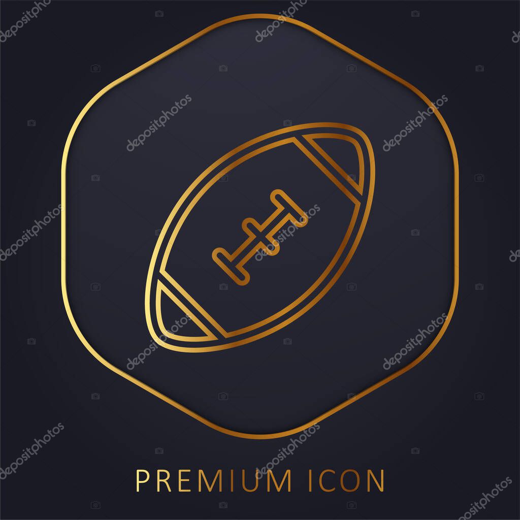 American Football Game golden line premium logo or icon