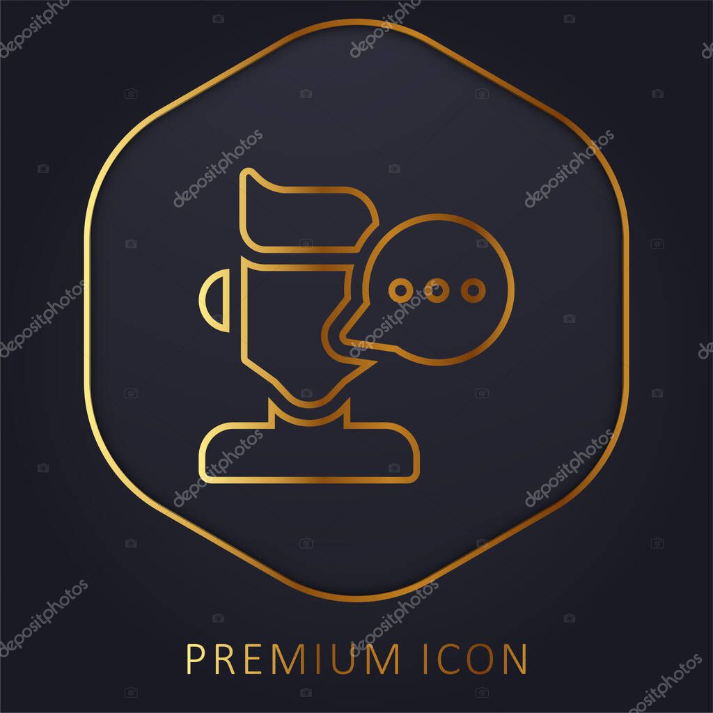 Blogger golden line premium logo or icon