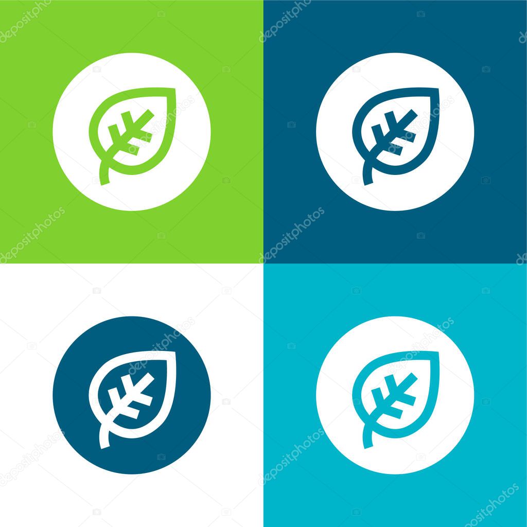 Biological Flat four color minimal icon set