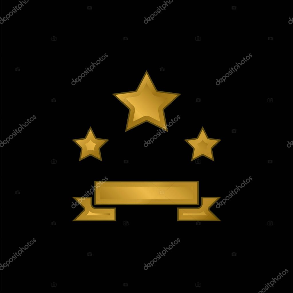 Award gold plated metalic icon or logo vector