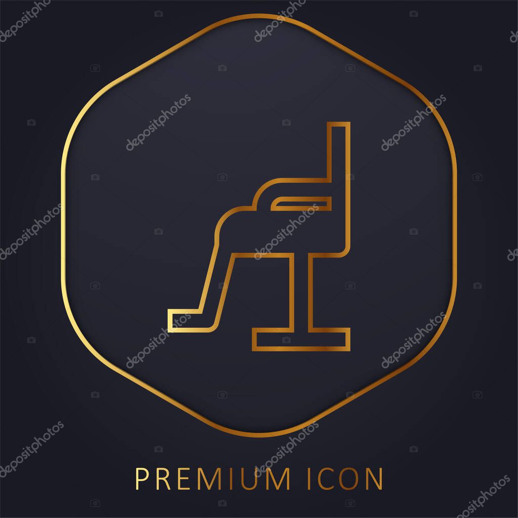 Barber Chair golden line premium logo or icon