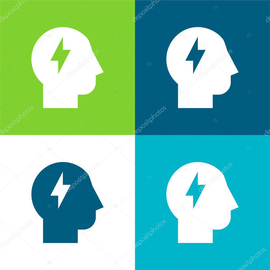 Brainstorm Flat four color minimal icon set