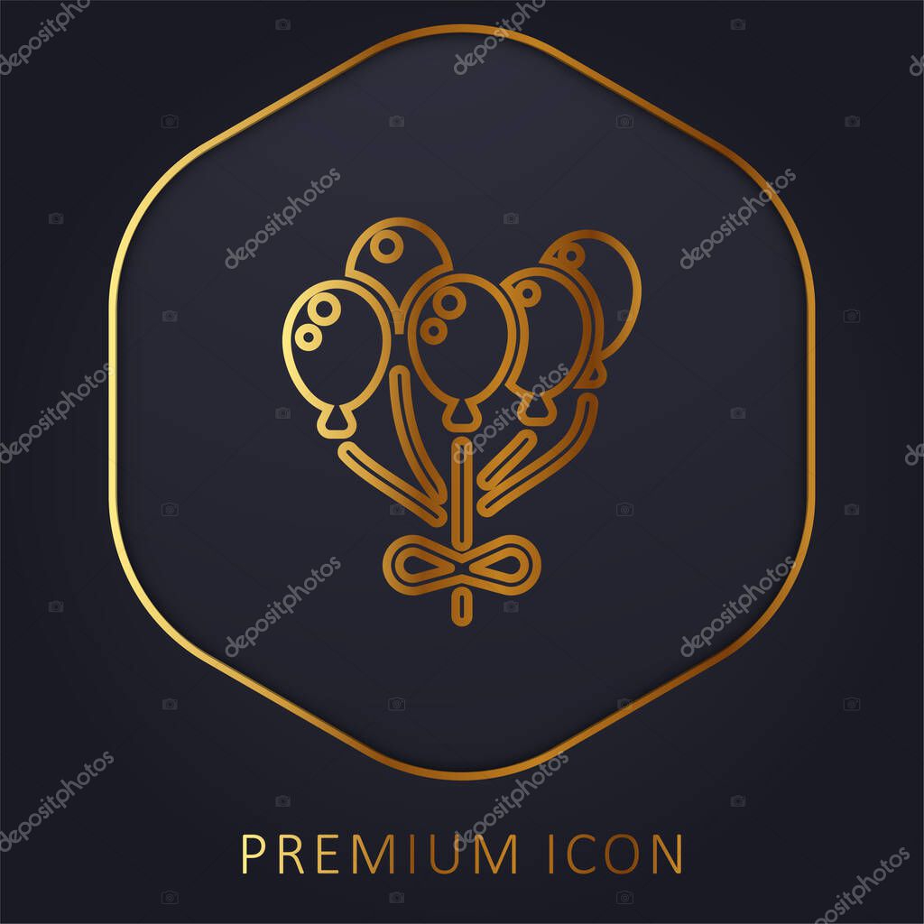 Balloon golden line premium logo or icon
