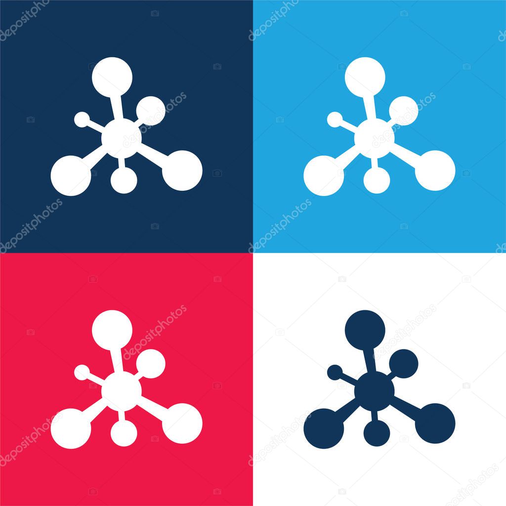 Balls And Lines Black Shape blue and red four color minimal icon set