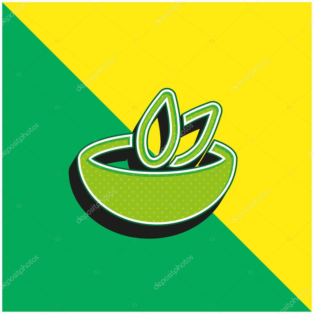 Bowl Of Soup Green and yellow modern 3d vector icon logo