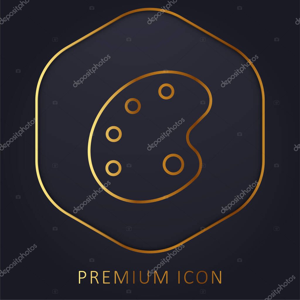 Artist Palette golden line premium logo or icon