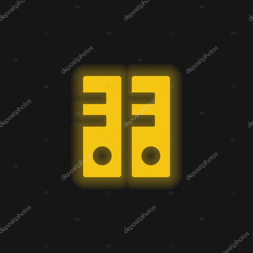 Archives yellow glowing neon icon