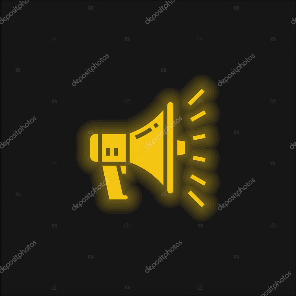 Advertising yellow glowing neon icon