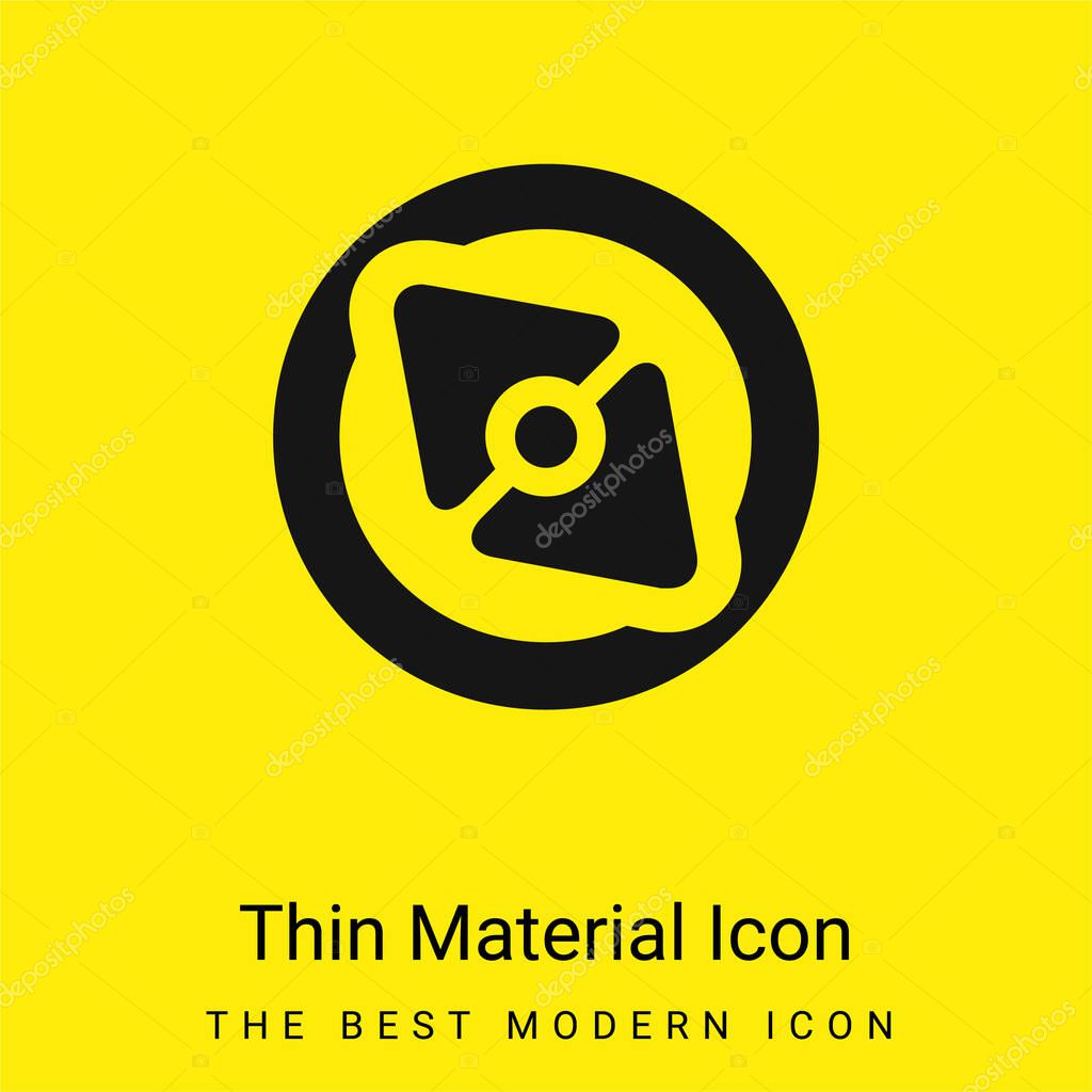 Big Point Compass minimal bright yellow material icon