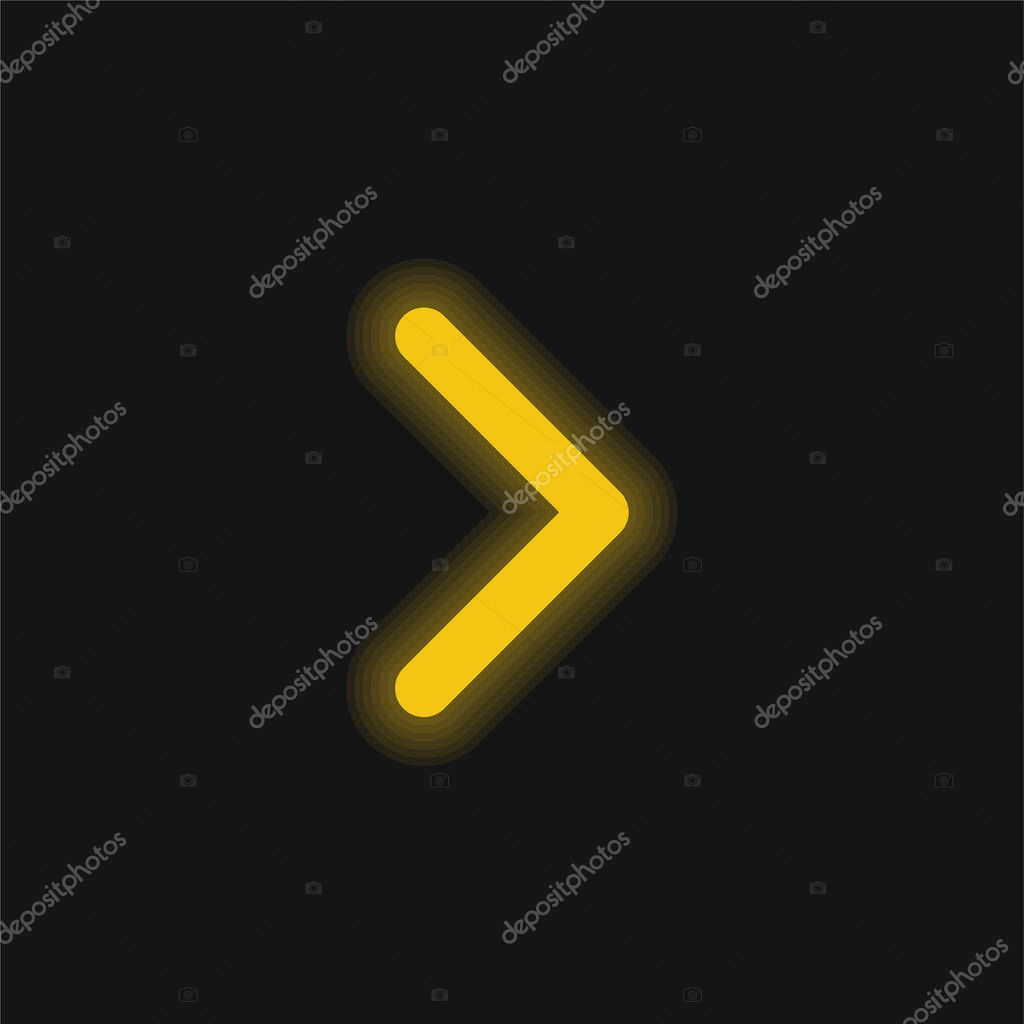 Arrow Point To Right yellow glowing neon icon