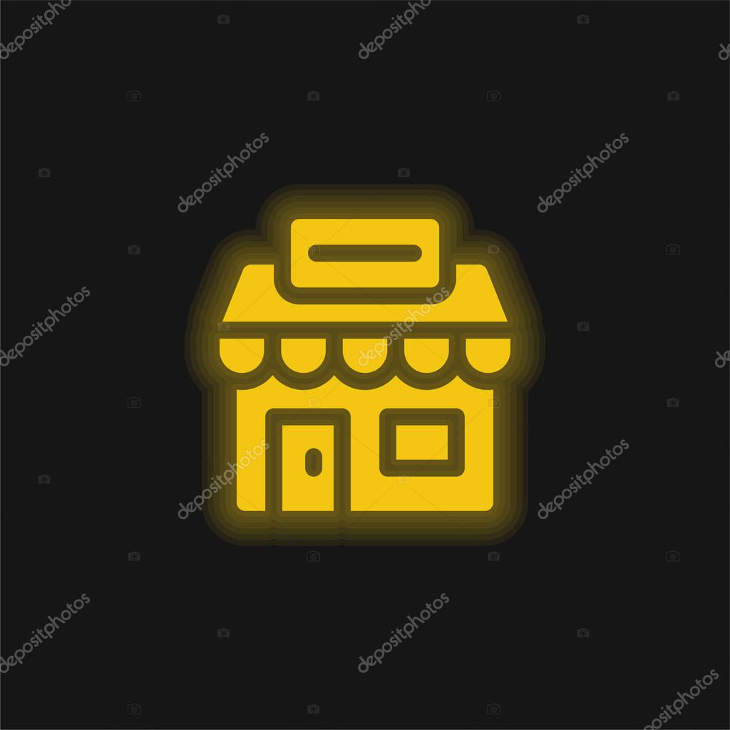 Agency yellow glowing neon icon