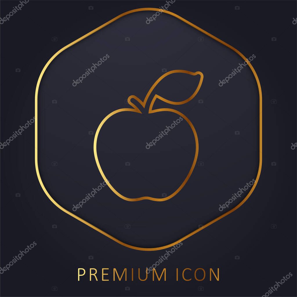 Apple golden line premium logo or icon