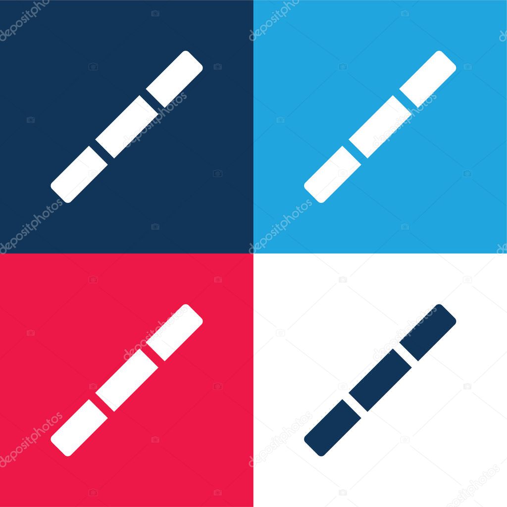 Bo blue and red four color minimal icon set