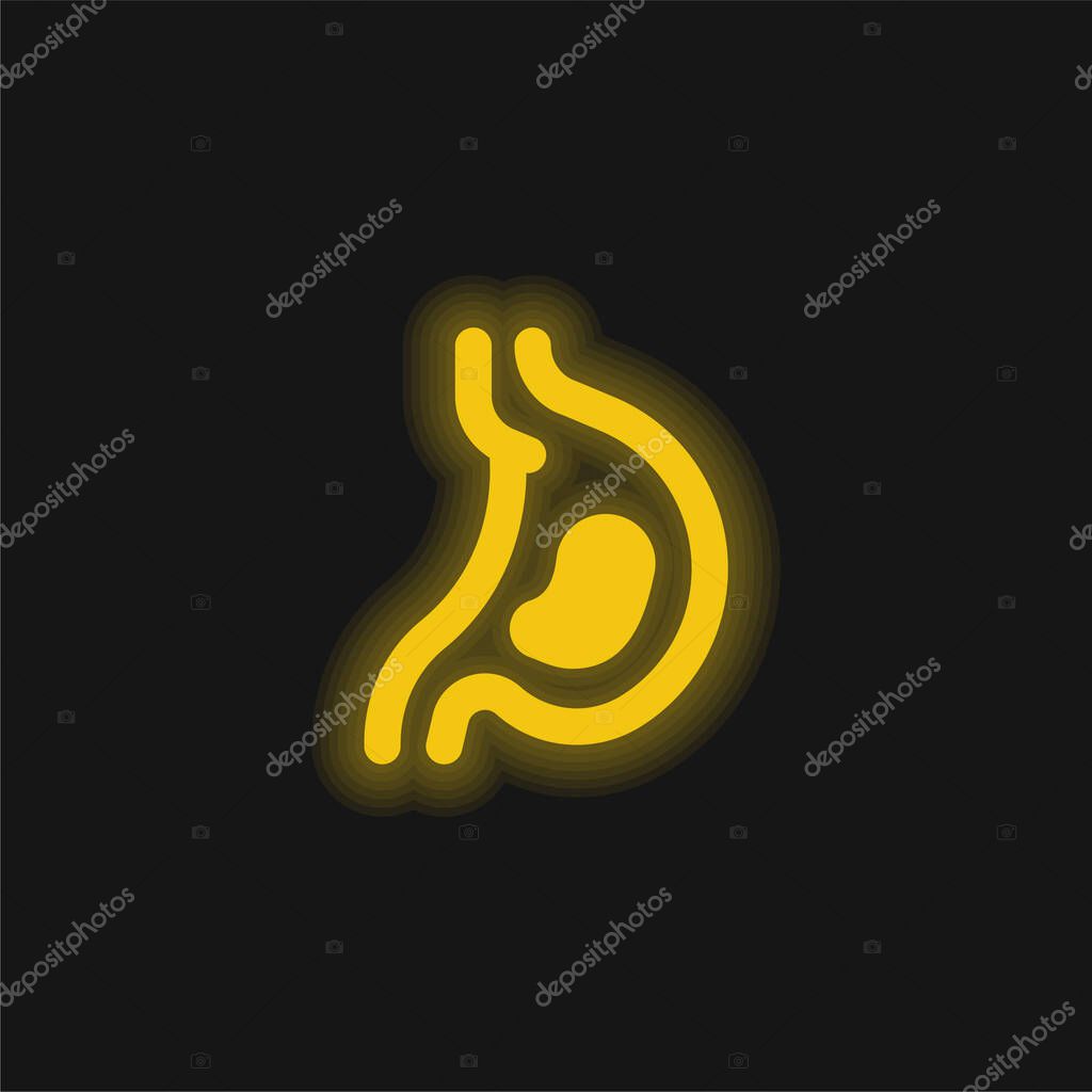 Acid yellow glowing neon icon