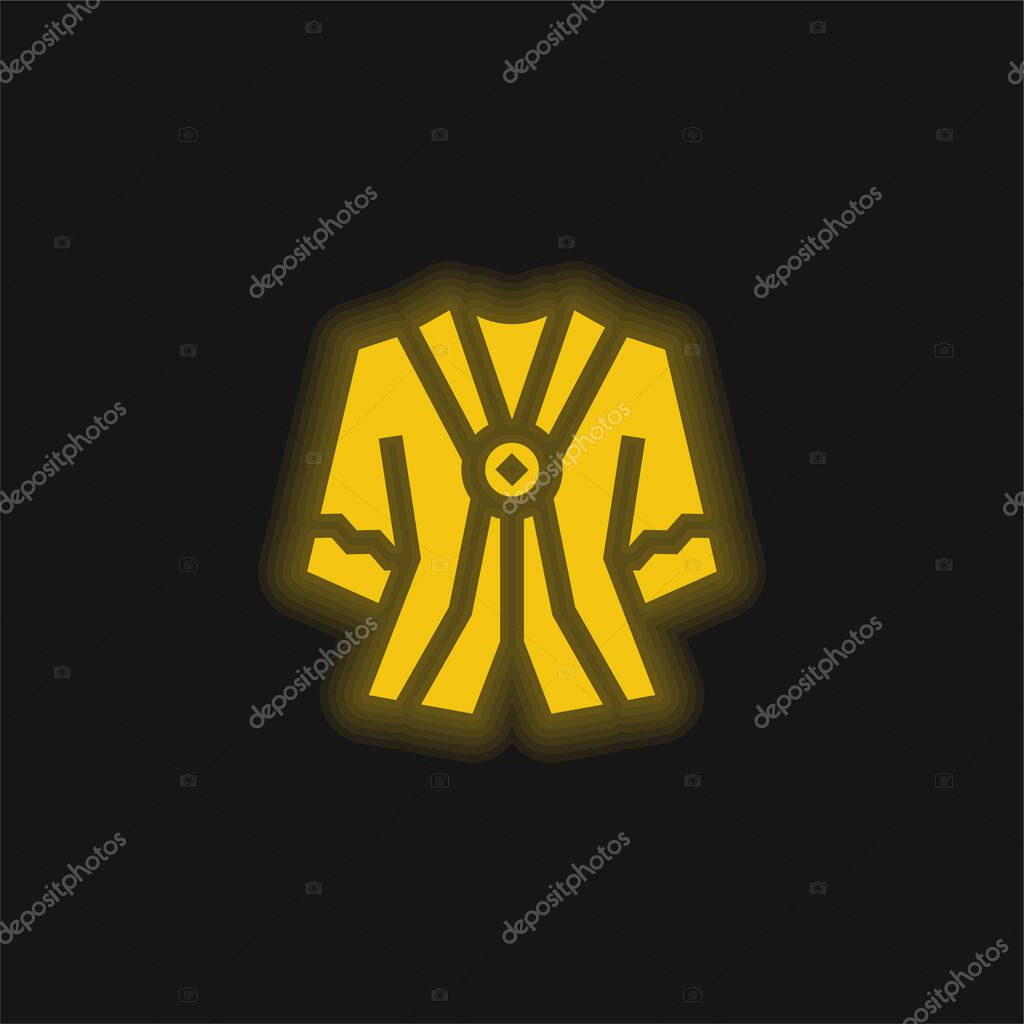 Batik yellow glowing neon icon
