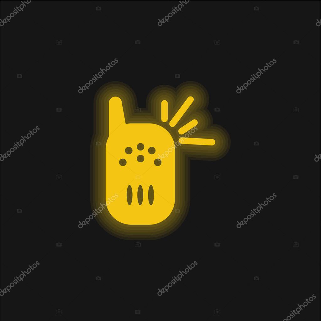 Baby Cry Detector Tool yellow glowing neon icon