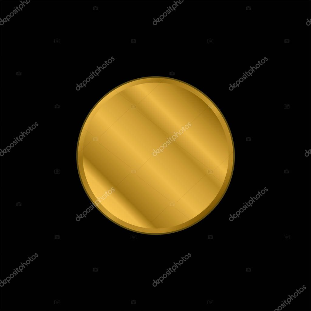 Black Circle gold plated metalic icon or logo vector