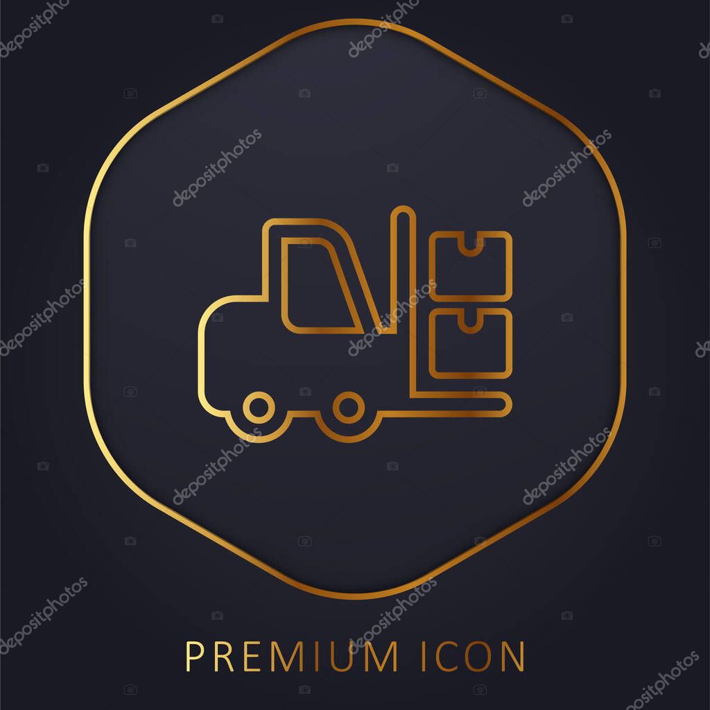 Boxes golden line premium logo or icon