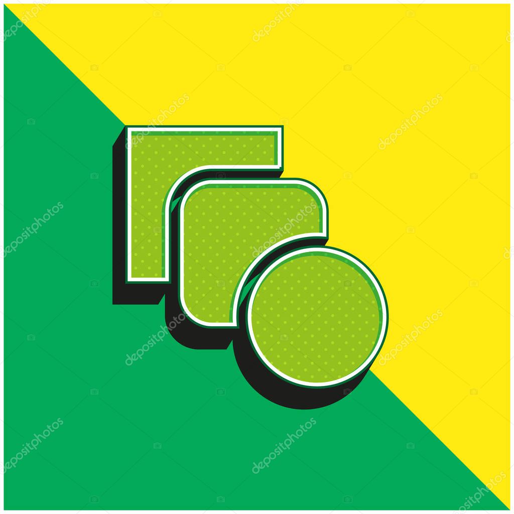 Blend Tool Green and yellow modern 3d vector icon logo