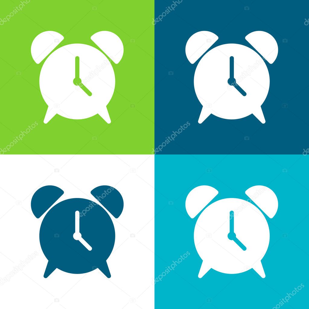 Alarm Flat four color minimal icon set