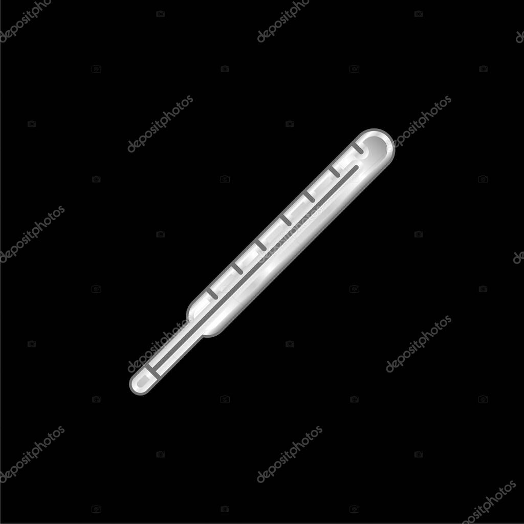 Body Thermometer silver plated metallic icon