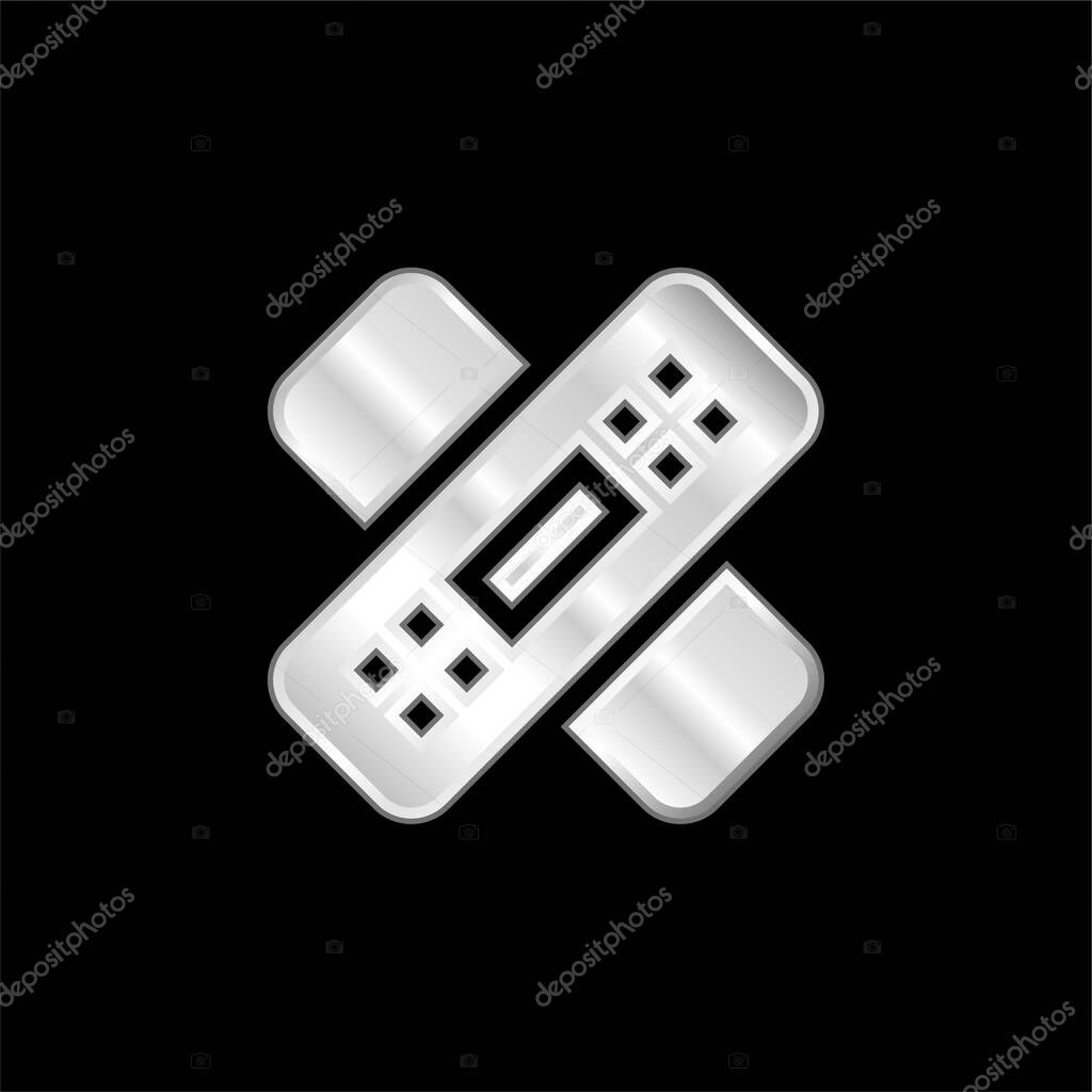 Bandage silver plated metallic icon