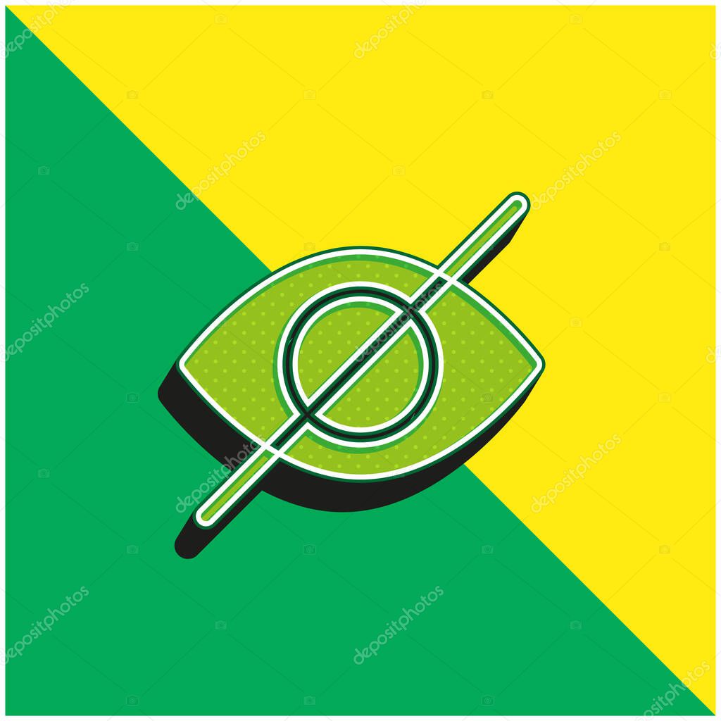 Blind Green and yellow modern 3d vector icon logo