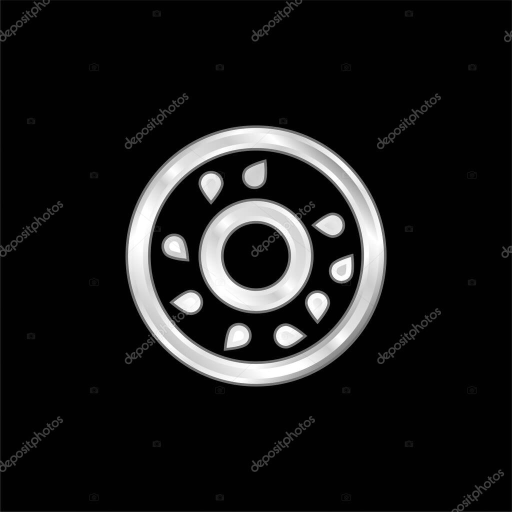 Bagel silver plated metallic icon