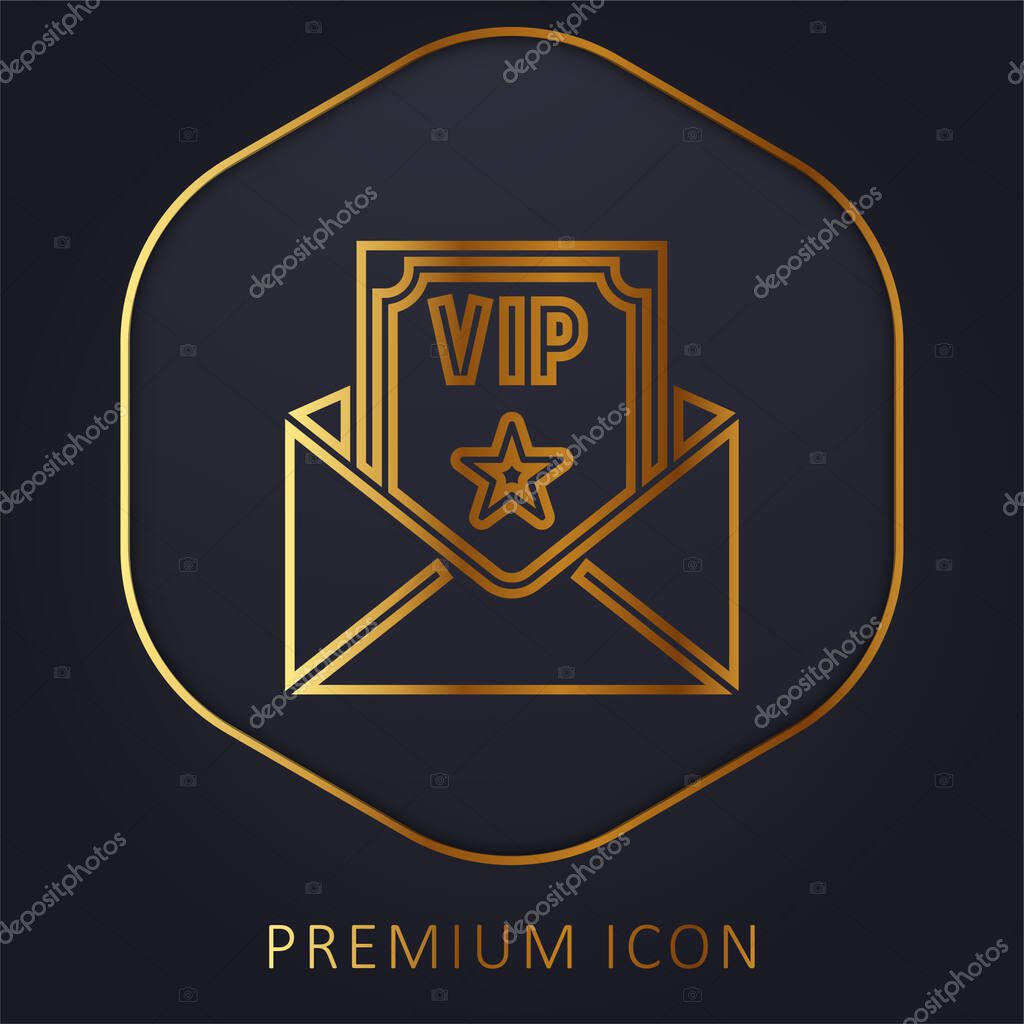 Birthday And Party golden line premium logo or icon