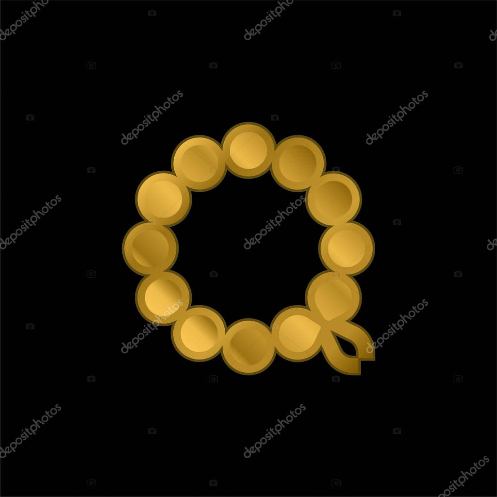 Bracelet gold plated metalic icon or logo vector