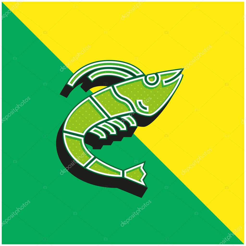 Animal Green and yellow modern 3d vector icon logo
