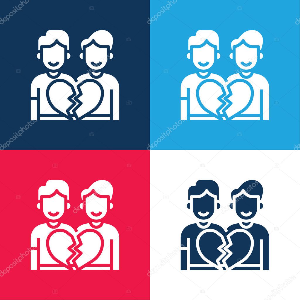 Anti Gay blue and red four color minimal icon set