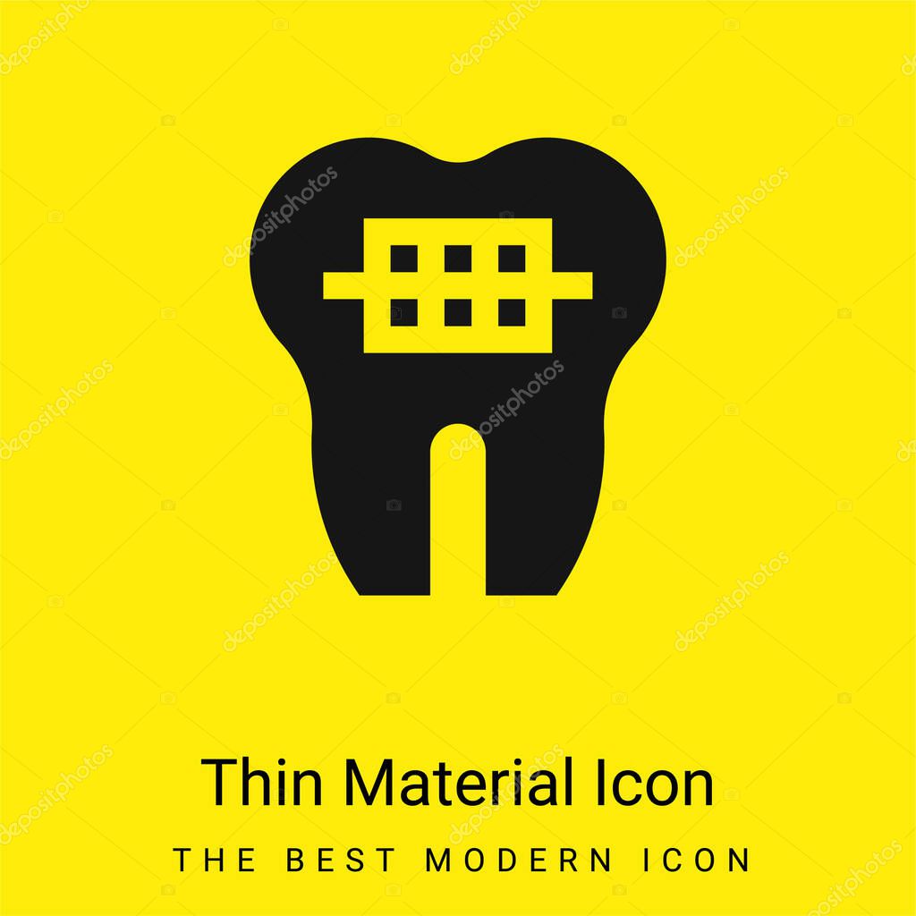 Braces minimal bright yellow material icon