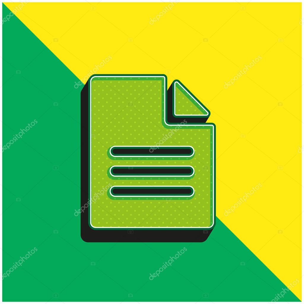 Archive Green and yellow modern 3d vector icon logo
