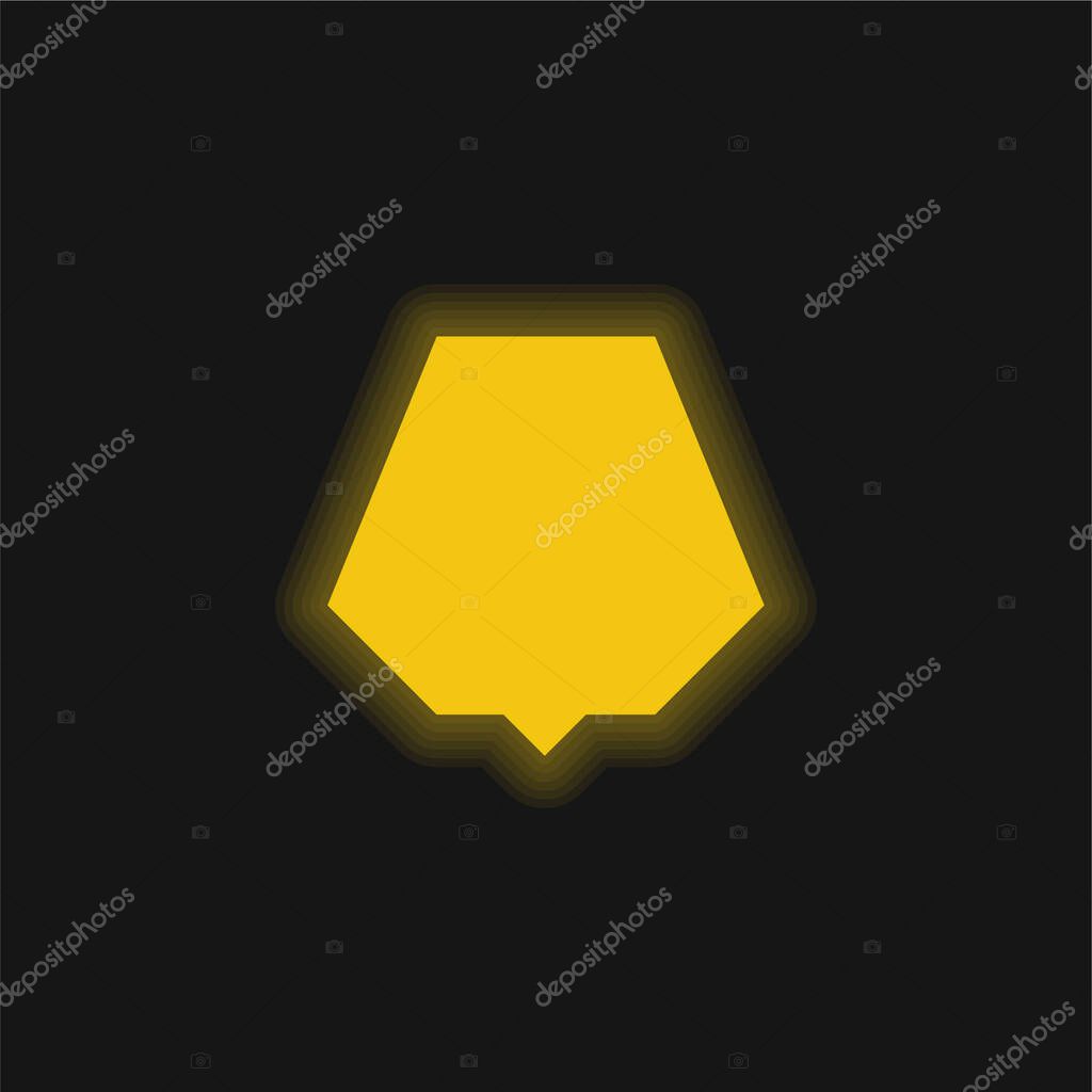 Black Nonagon yellow glowing neon icon