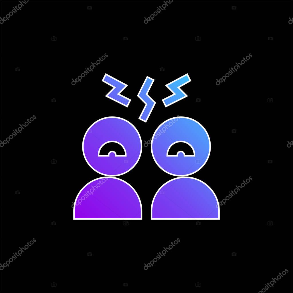 Angry blue gradient vector icon