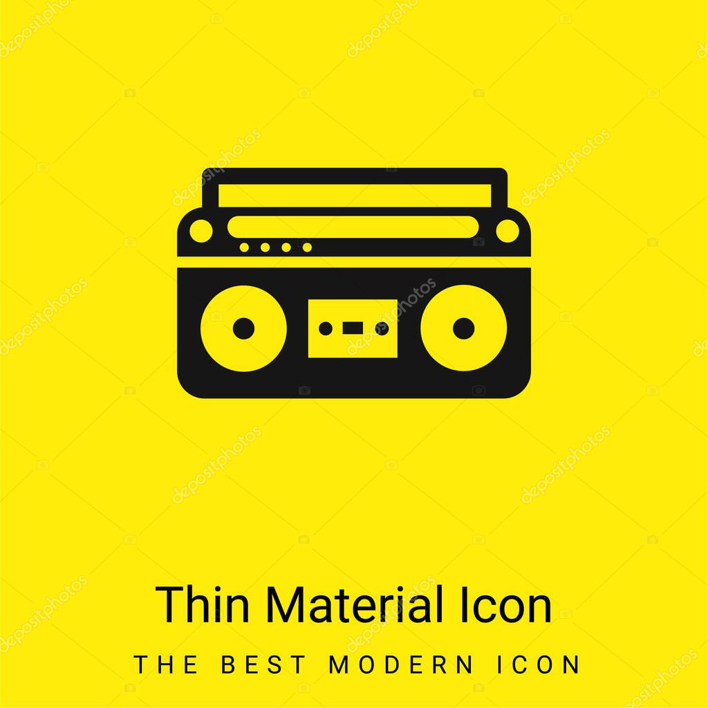 Boom Box With Controls And Settings minimal bright yellow material icon