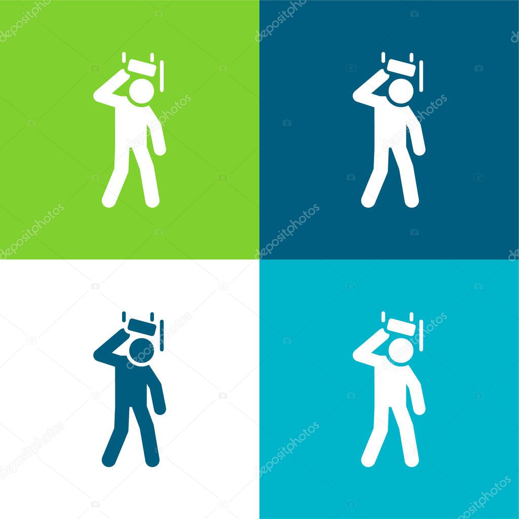 Accident Flat four color minimal icon set