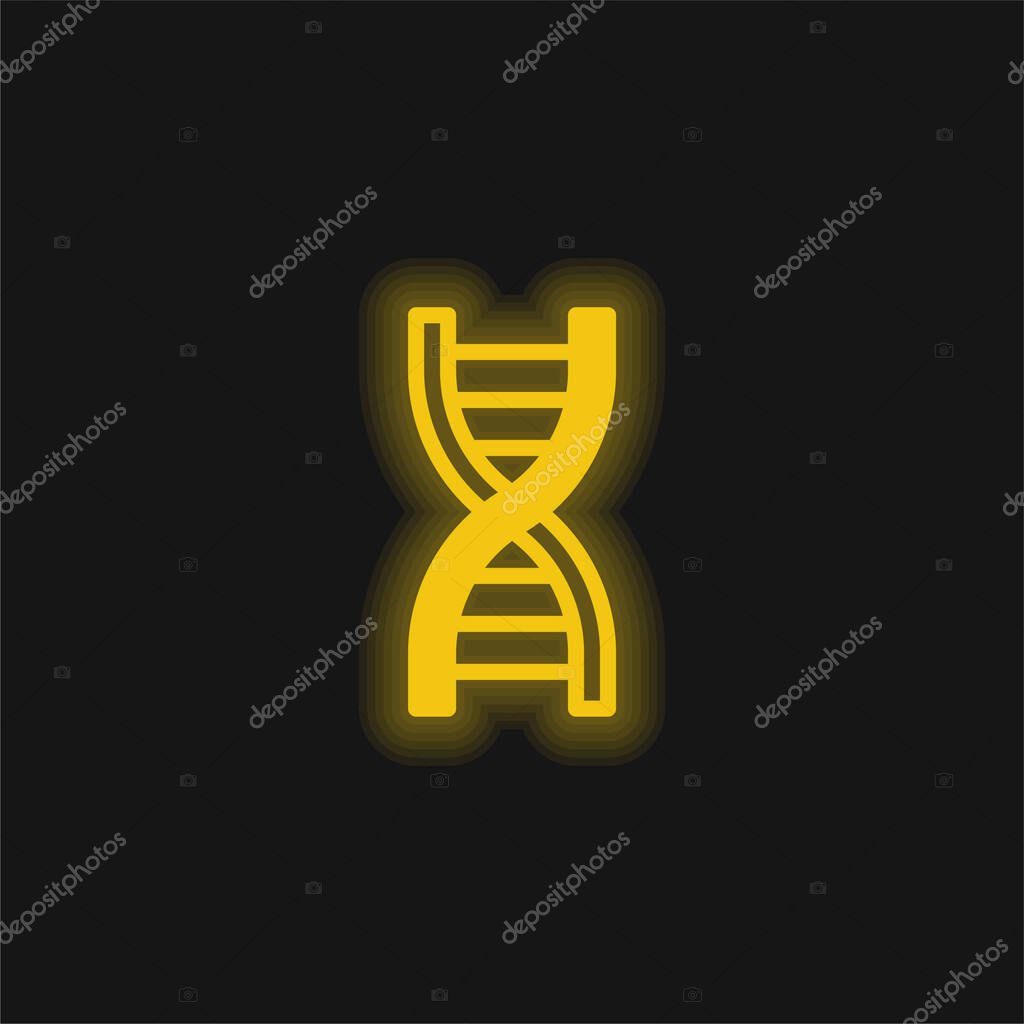 Biology yellow glowing neon icon