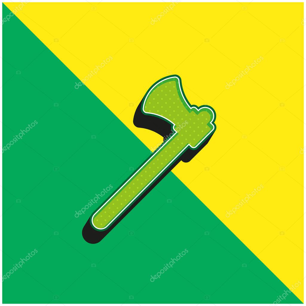 Axe Green and yellow modern 3d vector icon logo