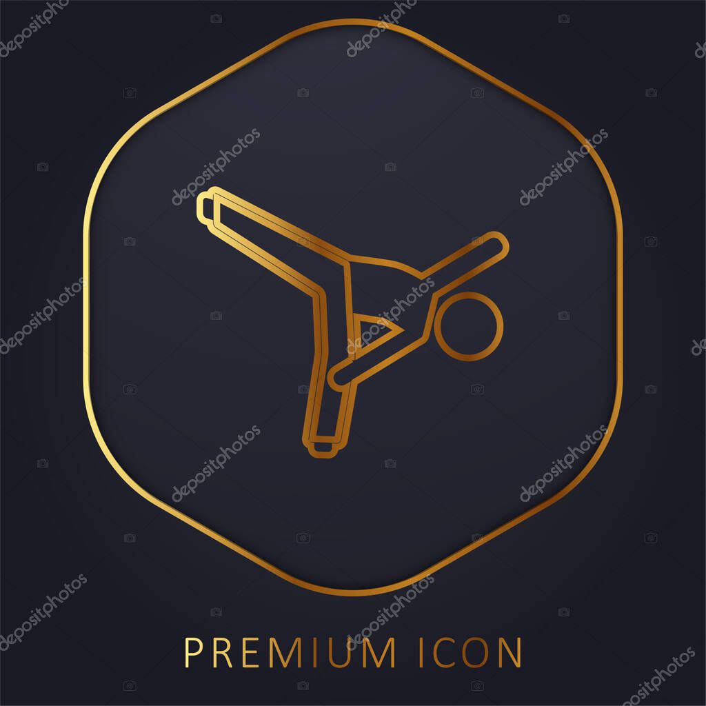 Boy Up Kick golden line premium logo or icon