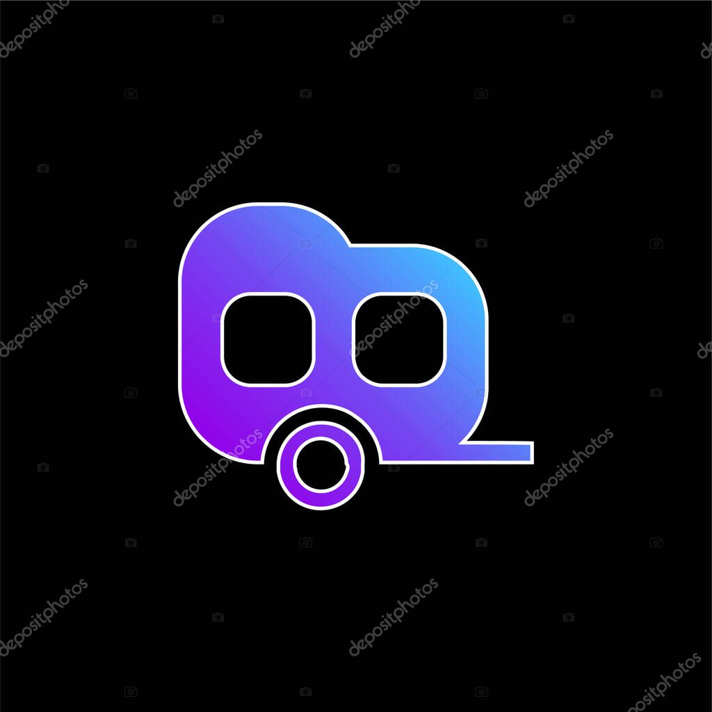Black Two Window Carriage blue gradient vector icon