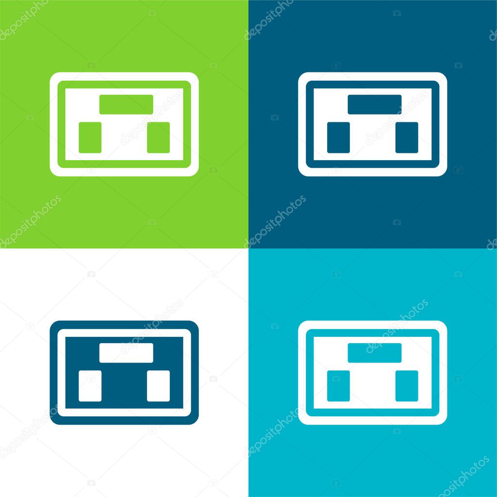 American Football Scores Flat four color minimal icon set