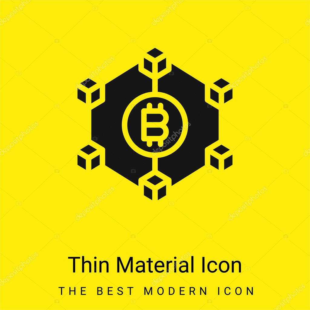 Blockchain minimal bright yellow material icon